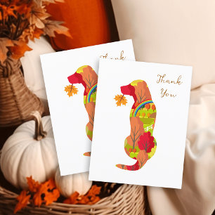 Carte Postale Couleurs d'automne Silhouette Labrador Merci