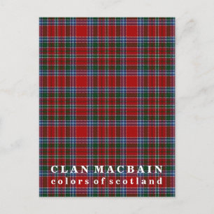 Carte Postale Couleurs de l'Ecosse Clan MacBain Tartan