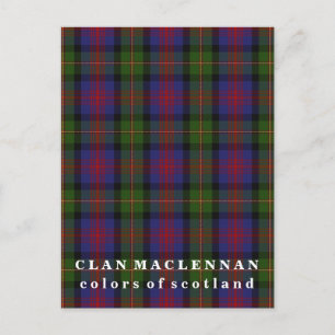 Carte Postale Couleurs de l'Écosse Clan MacLennan Tartan