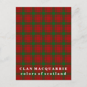 Carte Postale Couleurs de l'Ecosse Clan MacQuarrie Tartan