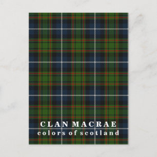 Carte Postale Couleurs de l'Ecosse Clan MacRae Tartan