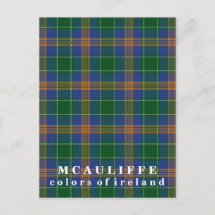 Carte Postale Couleurs de l'Irlande Clan McAuliffe Tartan