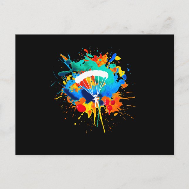 Carte Postale Couleurs de parachute Skydiver Skydiver (Devant)