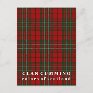 Carte Postale Couleurs du clan écossais Cumming Tartan