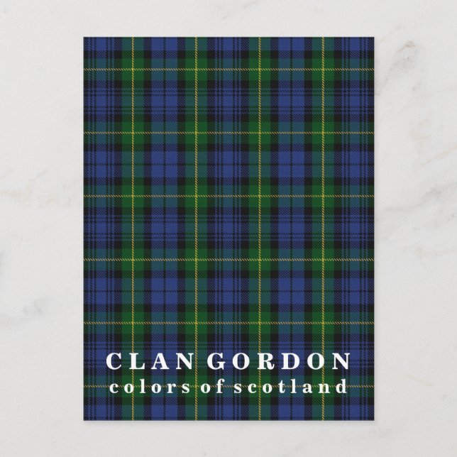 Carte Postale Couleurs du clan écossais Gordon Tartan (Devant)