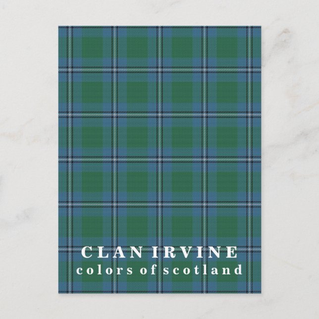 Carte Postale Couleurs du clan écossais Irvine Tartan (Devant)