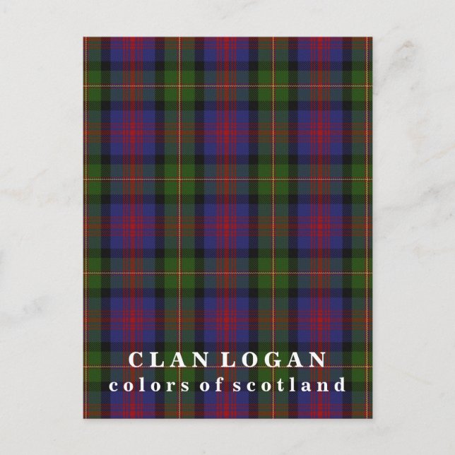 Carte Postale Couleurs du clan écossais Logan Tartan (Devant)