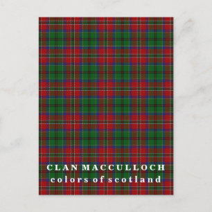 Carte Postale Couleurs du Clan écossais MacCulloch Tartan