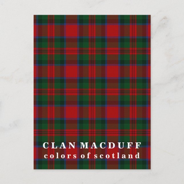 Carte Postale Couleurs du clan écossais MacDuff Tartan (Devant)