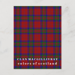 Carte Postale Couleurs du Clan écossais MacGillivray Tartan
