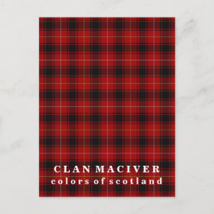 Carte Postale Couleurs du Clan écossais MacIver Tartan