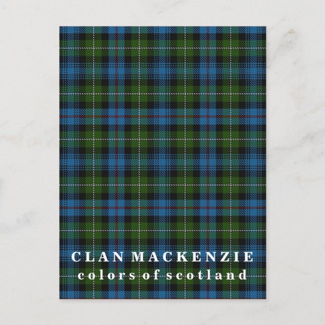 Carte Postale Couleurs du clan écossais MacKenzie Tartan (Devant)