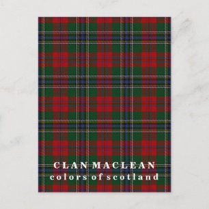Carte Postale Couleurs du Clan écossais MacLean Tartan