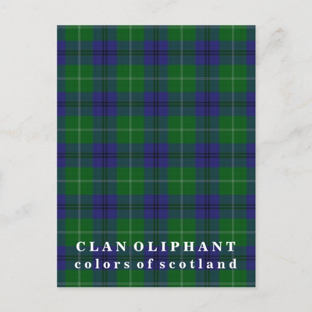 Carte Postale Couleurs du clan écossais Oliphant Tartan (Devant)