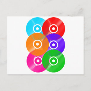 Carte Postale Couleurs du disque de vinyle