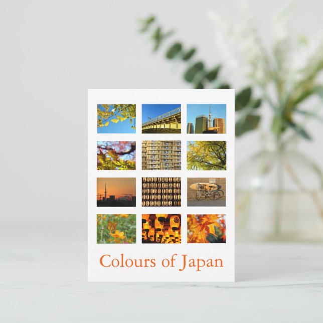 Carte Postale Couleurs du Japon (jaune/orange) (Debout devant)
