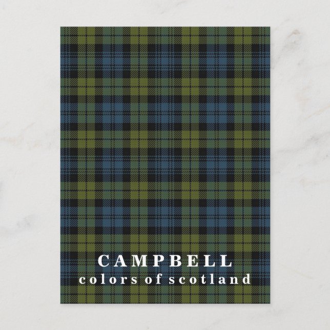 Carte Postale Couleurs écossaises Campbell Tartan (Devant)