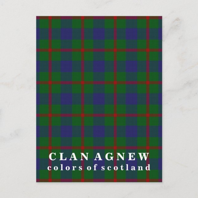 Carte Postale Couleurs écossaises Clan Agnew Tartan (Devant)