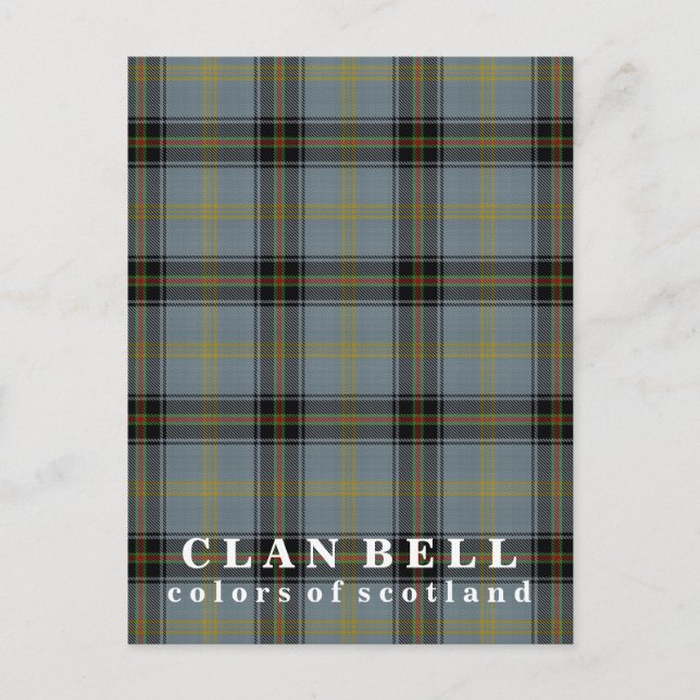 Carte Postale Couleurs écossaises Clan Bell Tartan (Devant)