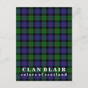 Carte Postale Couleurs écossaises Clan Blair Tartan
