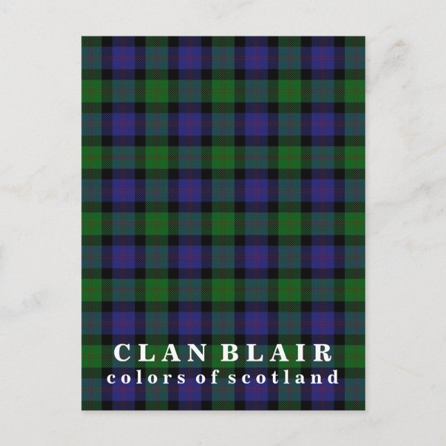 Carte Postale Couleurs écossaises Clan Blair Tartan (Devant)