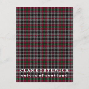 Carte Postale Couleurs écossaises Clan Borthwick Tartan