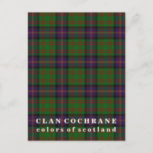 Carte Postale Couleurs écossaises Clan Cochrane Tartan
