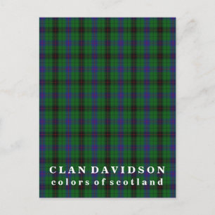 Carte Postale Couleurs écossaises Clan Davidson Tartan