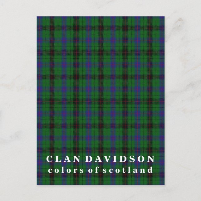 Carte Postale Couleurs écossaises Clan Davidson Tartan (Devant)