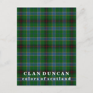 Carte Postale Couleurs écossaises Clan Duncan Tartan