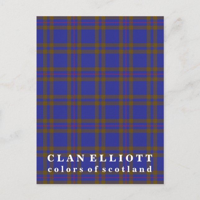 Carte Postale Couleurs écossaises Clan Elliott Tartan (Devant)