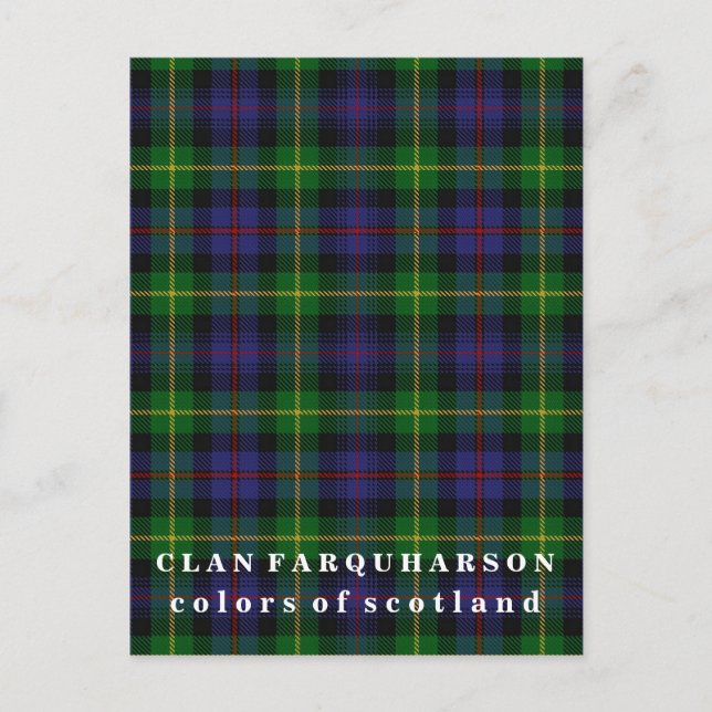 Carte Postale Couleurs écossaises Clan Farquharson Tartan (Devant)