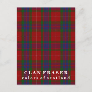 Carte Postale Couleurs écossaises Clan Fraser Tartan