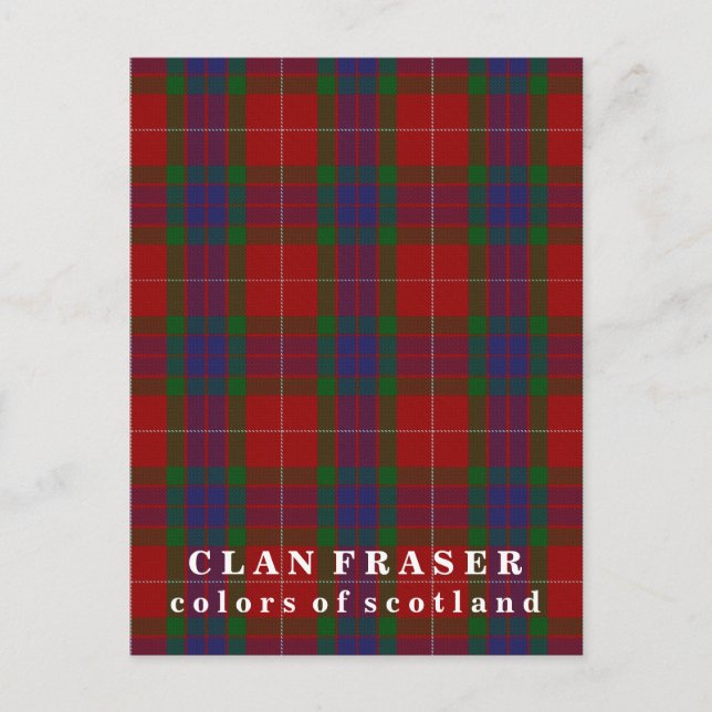 Carte Postale Couleurs écossaises Clan Fraser Tartan (Devant)