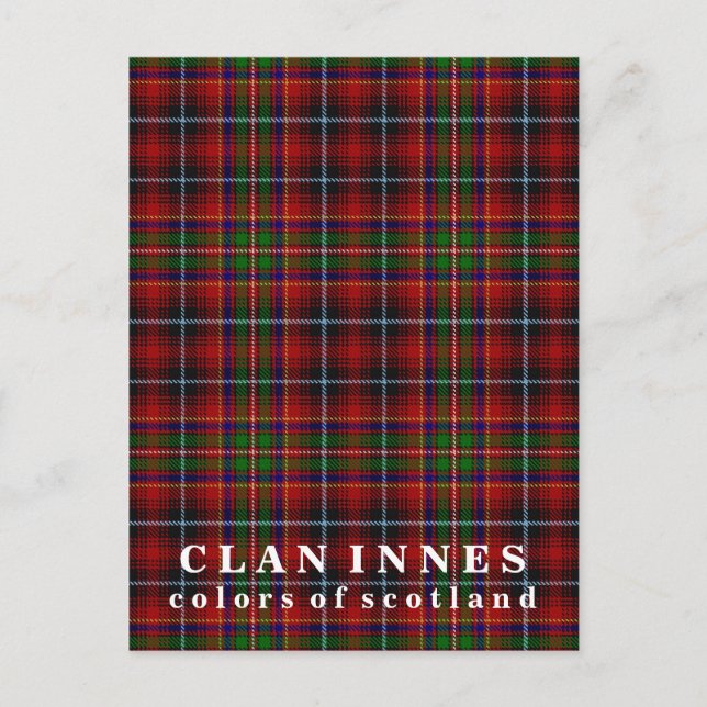 Carte Postale Couleurs écossaises Clan Innes Tartan (Devant)