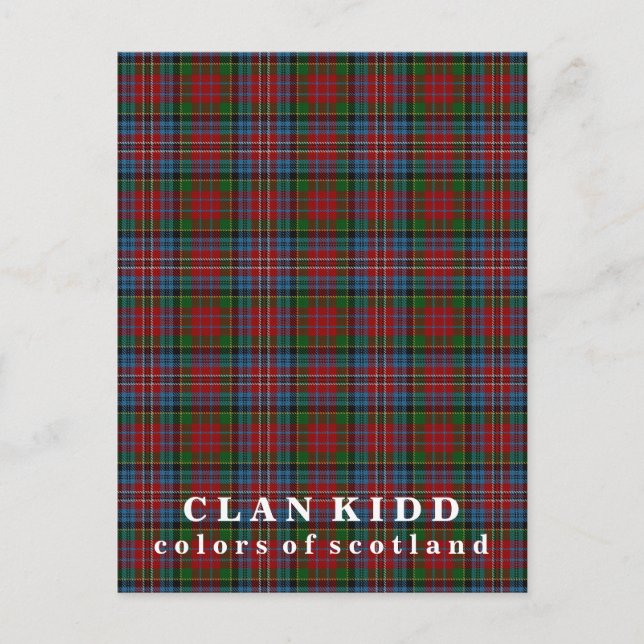 Carte Postale Couleurs écossaises Clan Kidd Tartan (Devant)