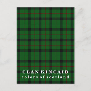 Carte Postale Couleurs écossaises Clan Kincaid Tartan