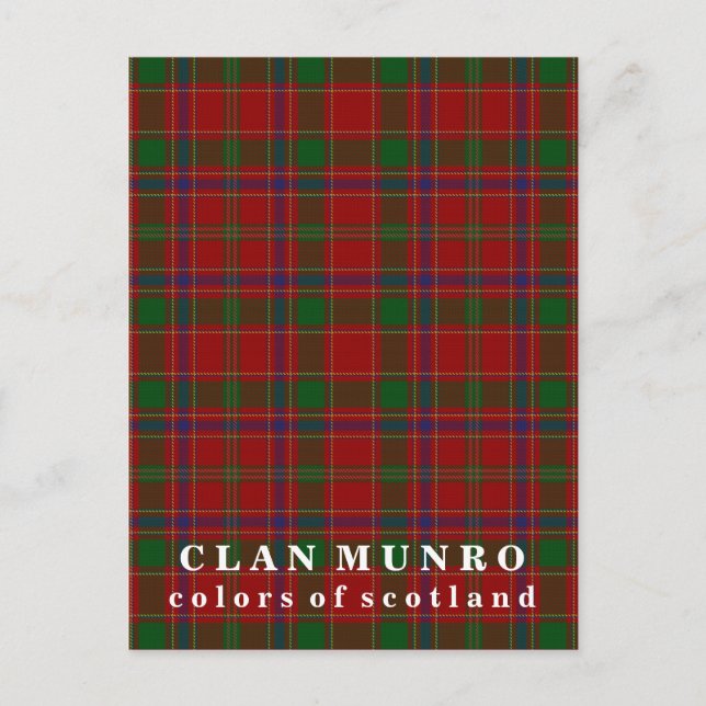 Carte Postale Couleurs écossaises Clan Munro Tartan (Devant)