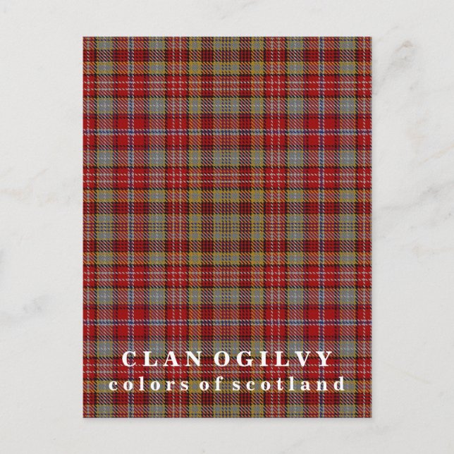 Carte Postale Couleurs écossaises Clan Ogilvy Tartan (Devant)