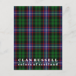 Carte Postale Couleurs écossaises Clan Russell Tartan
