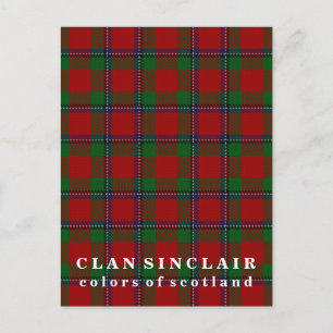 Carte Postale Couleurs écossaises Clan Sinclair Tartan