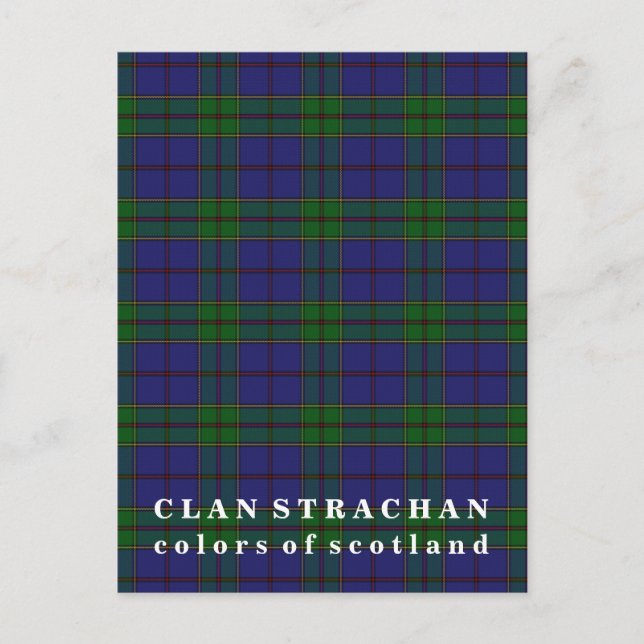 Carte Postale Couleurs écossaises Clan Strachan Tartan (Devant)