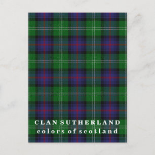 Carte Postale Couleurs écossaises Clan Sutherland Tartan