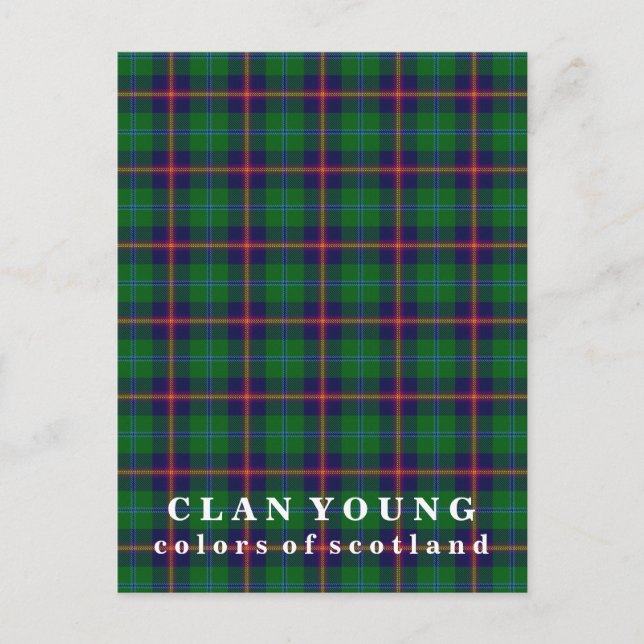 Carte Postale Couleurs écossaises Clan Young Tartan (Devant)