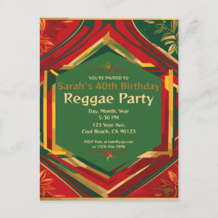 Carte Postale Couleurs Florales Rasta Personnalisables Fête Regg