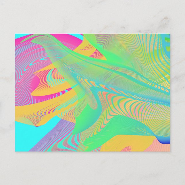 Carte Postale COULEURS FLUO - Art Fractal - (Devant)