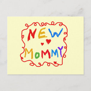 Carte Postale Couleurs primaires Texte Nouveaux T-shirts maman