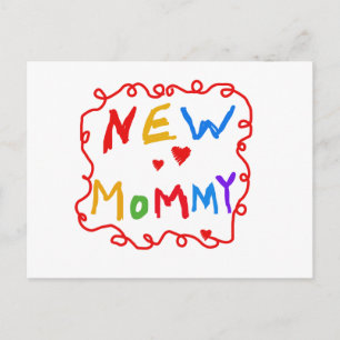 Carte Postale Couleurs primaires Texte Nouveaux T-shirts maman