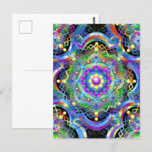 Carte Postale Couleurs psychédéliques Universe Mandala