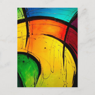 Carte Postale Couleurs vives et funky Art Abstrait